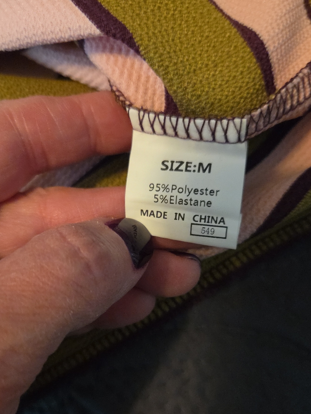 NWOT State Of Fashion Boutique Striped V-Neck Long Sleeve Waffle Knit Medium - Picture 7 of 8